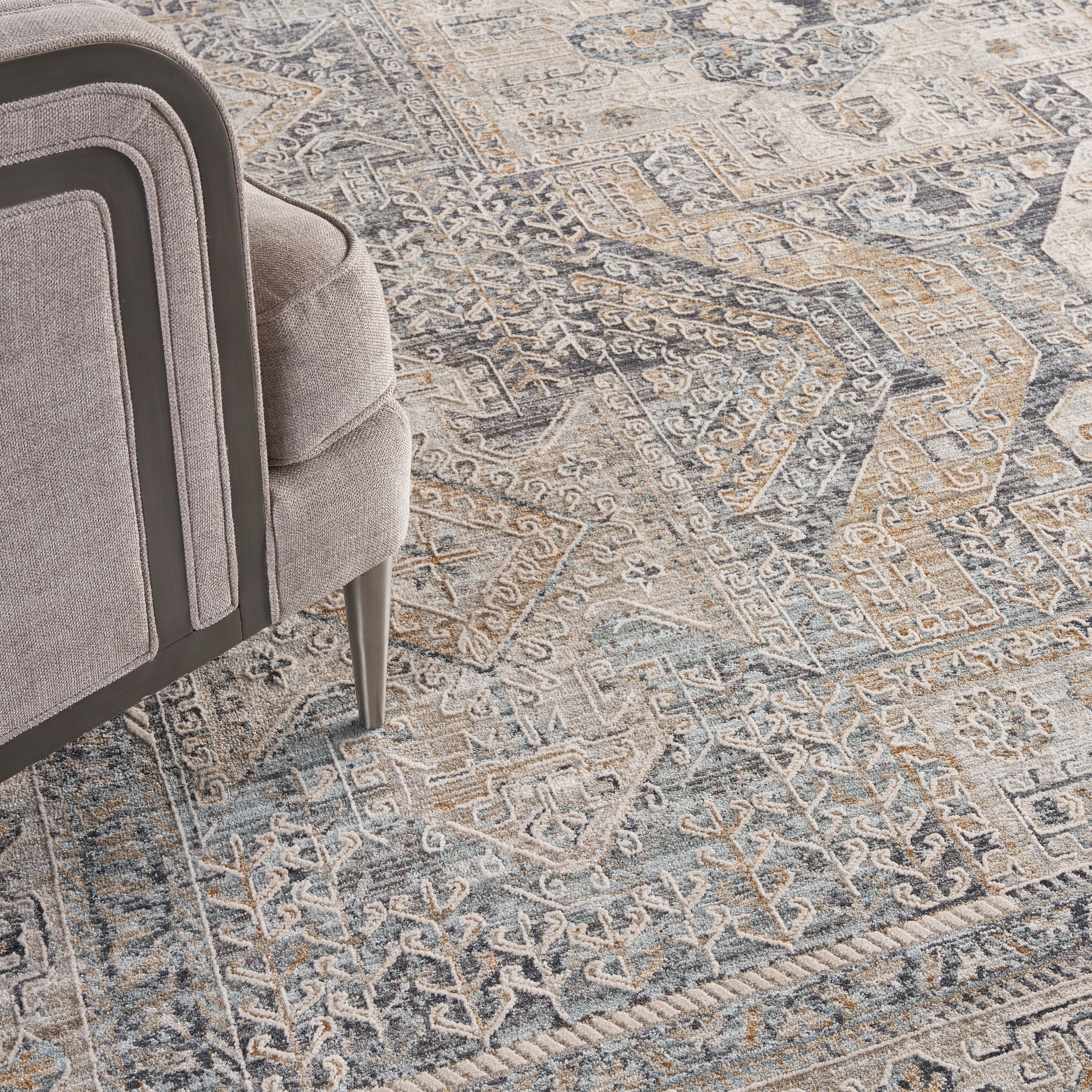 Nourison Lynx LNX01 Ivory Charcoal Rug